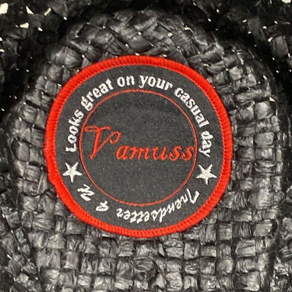 Vamuss Straw Cowboy Hat W/Vegan Leather Band & Beads, Shapeable Brim 57CM - Picture 4 of 11